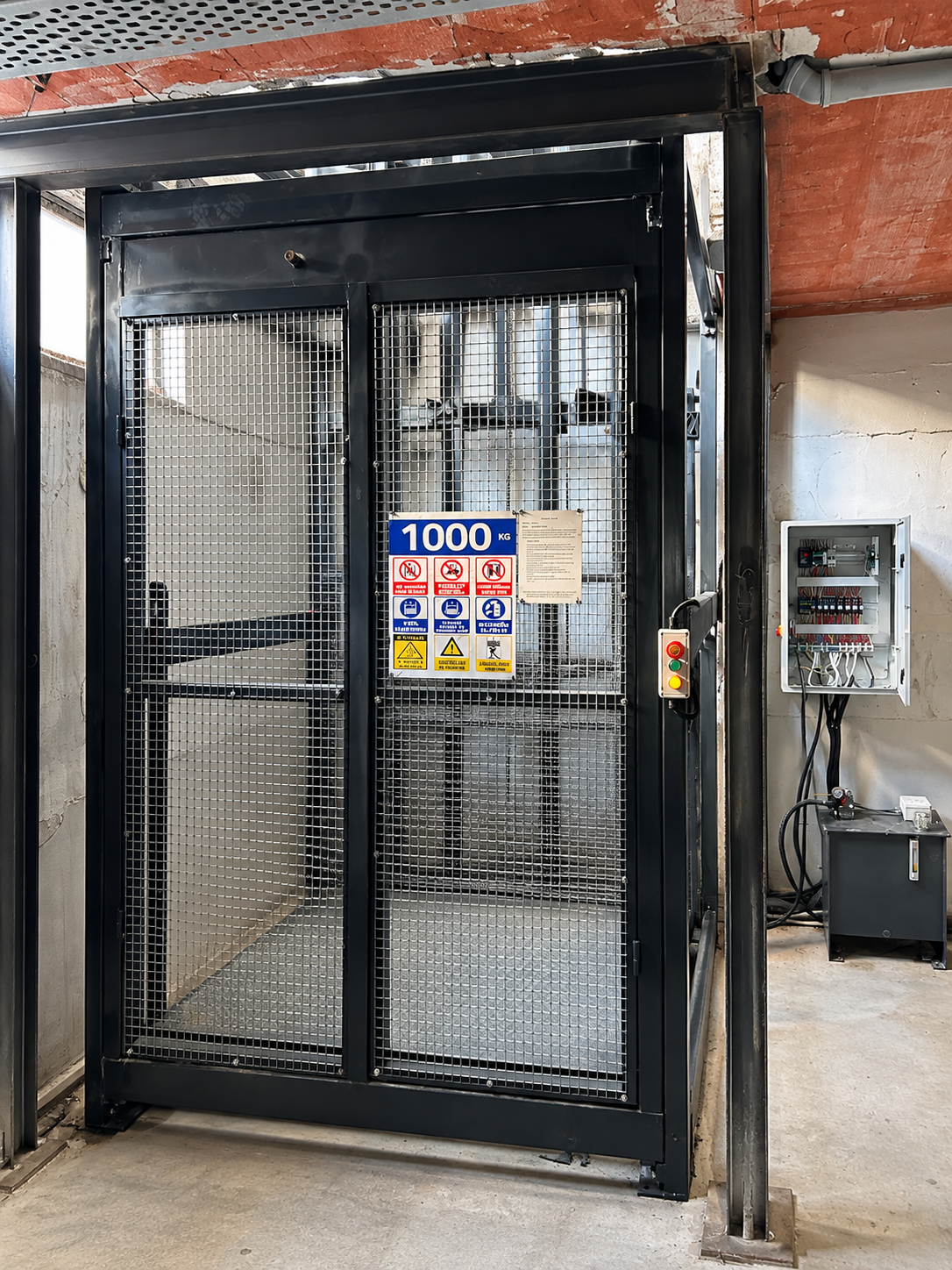 1000 kg kolonlu dikey yük platformu